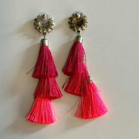 BaubleBar Pink Tassel Earrings - Picture 5 of 5